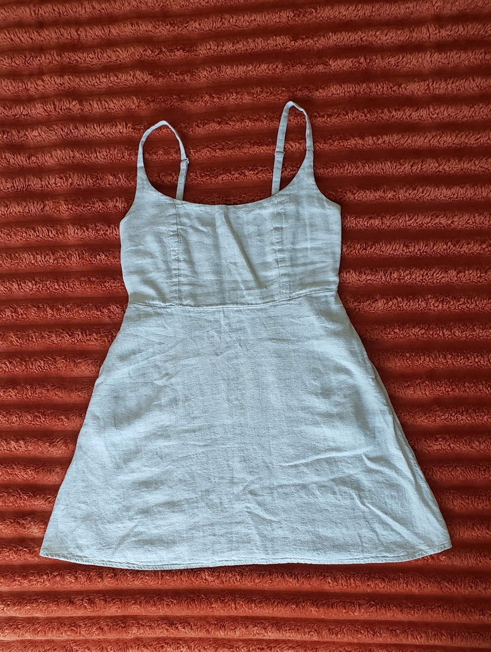 OLD NAVY Small Linen Blend Spaghetti Strap Fit and Flare Dress
